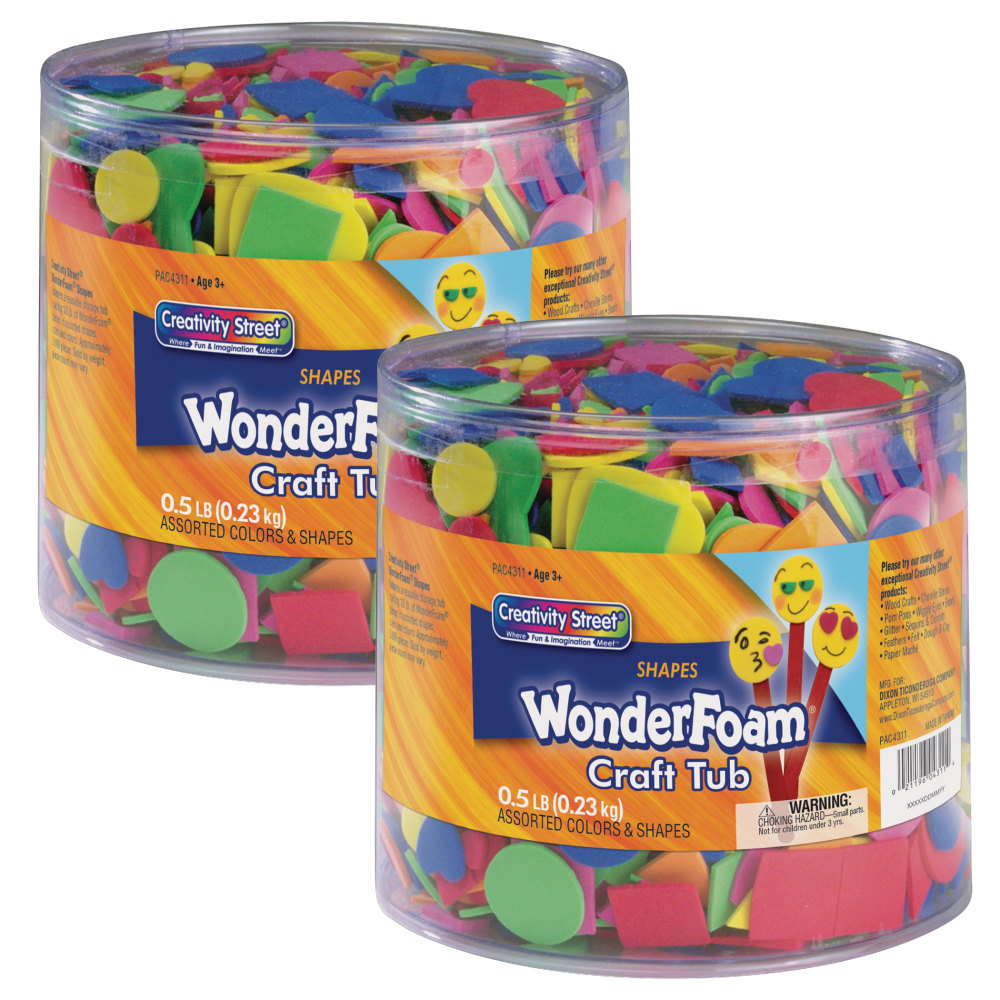 Creativity Street WonderFoam Craft Tubs, 1/2 lb Shapes Per Tub, Set Of 2 Tubs MPN:CK-4311-2
