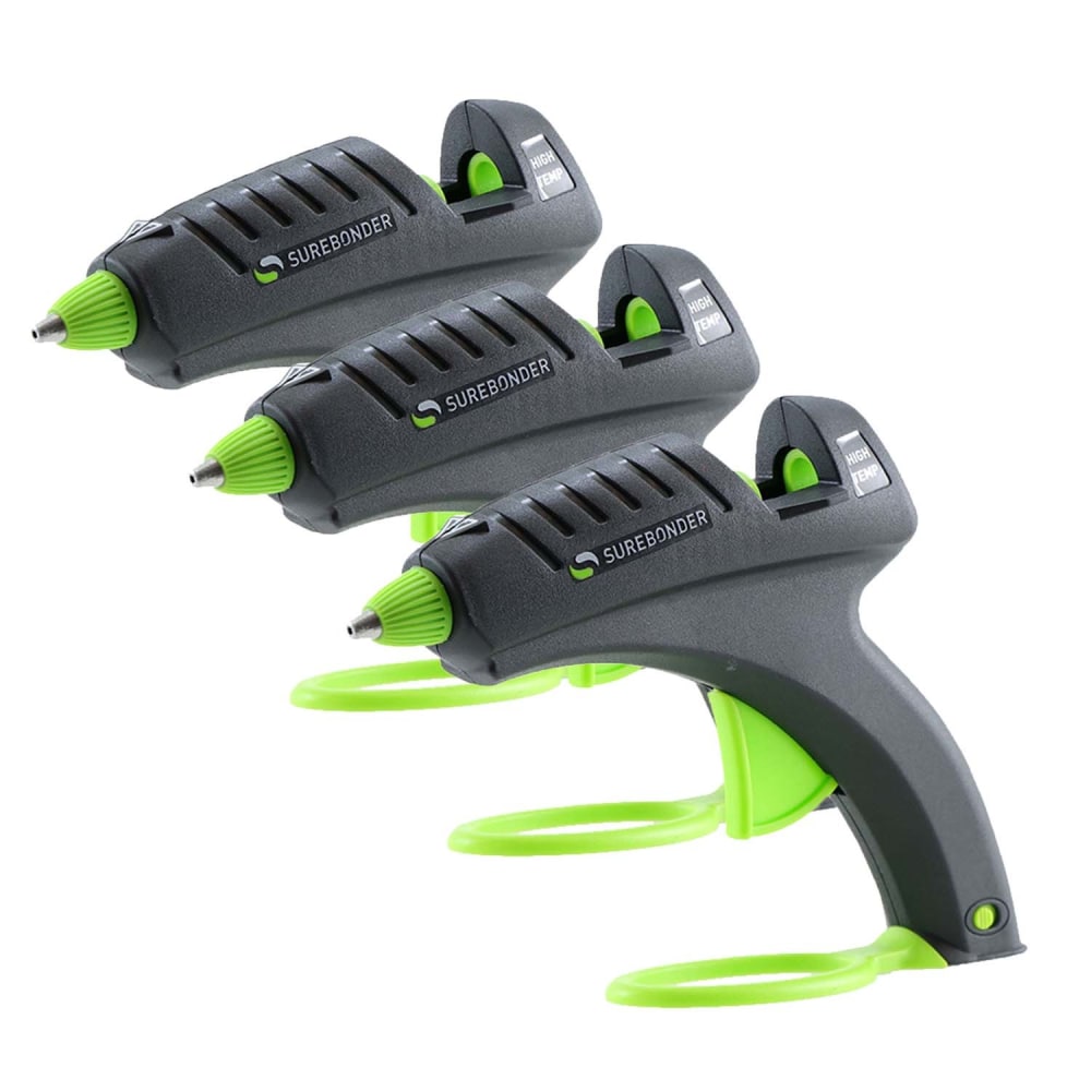 Surebonder 40W Plus Series High Temperature Hot Glue Guns, Black/Lime, Pack Of 3 Glue Guns MPN:FPRH270F-3