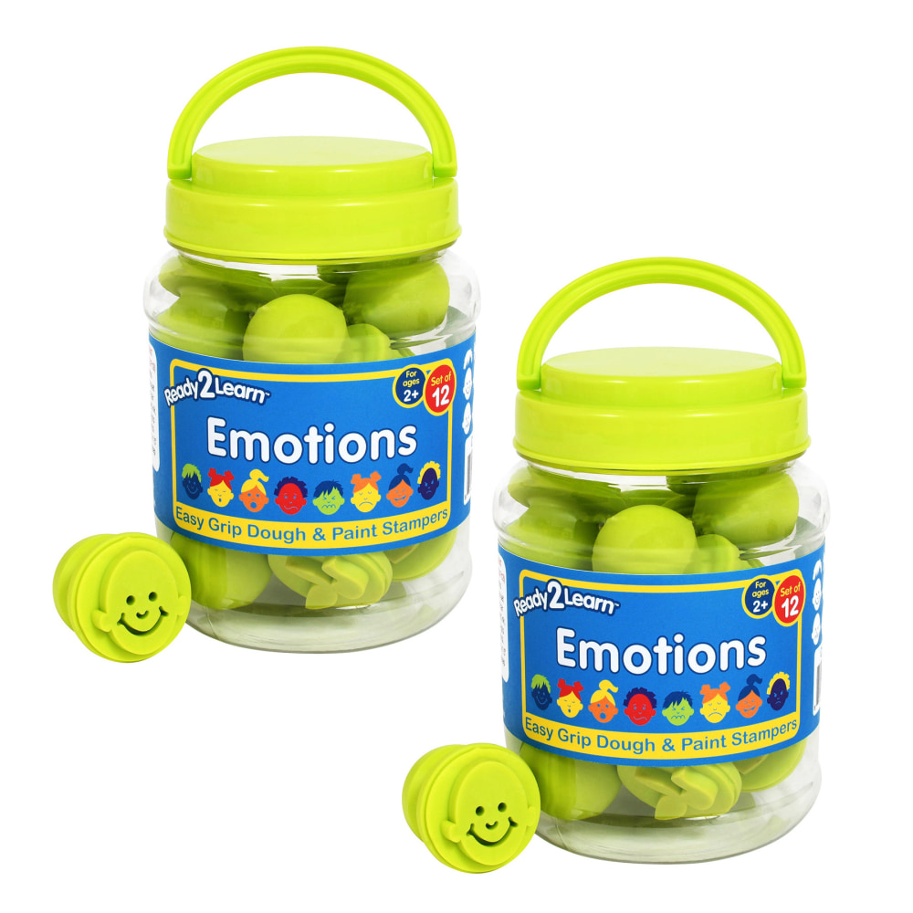 READY 2 LEARN Easy Grip Stampers, Emotions, 12 Per Set, Pack Of 2 Sets MPN:CE-10113-2
