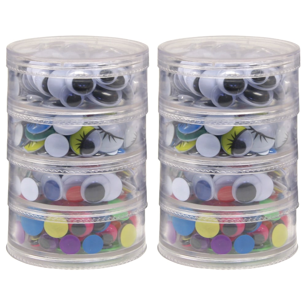 Creativity Street Wiggle Eyes Storage Stacker, Assorted Colors, 400 Pieces Per Pack, Set Of 2 Packs MPN:CK-3409-2