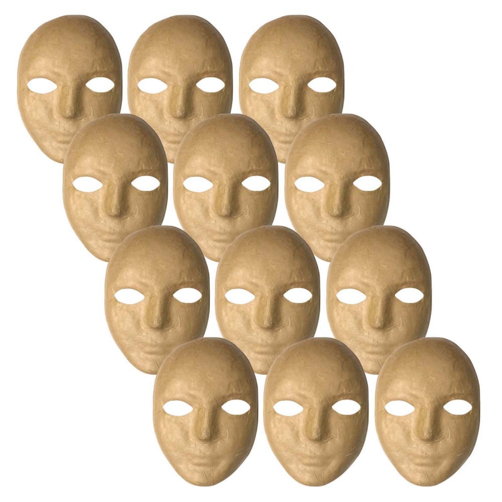 Creativity Street Papier Mache Masks, 8in x 5-1/4in, Tan, Pack Of 12 Masks MPN:CK-4190-12