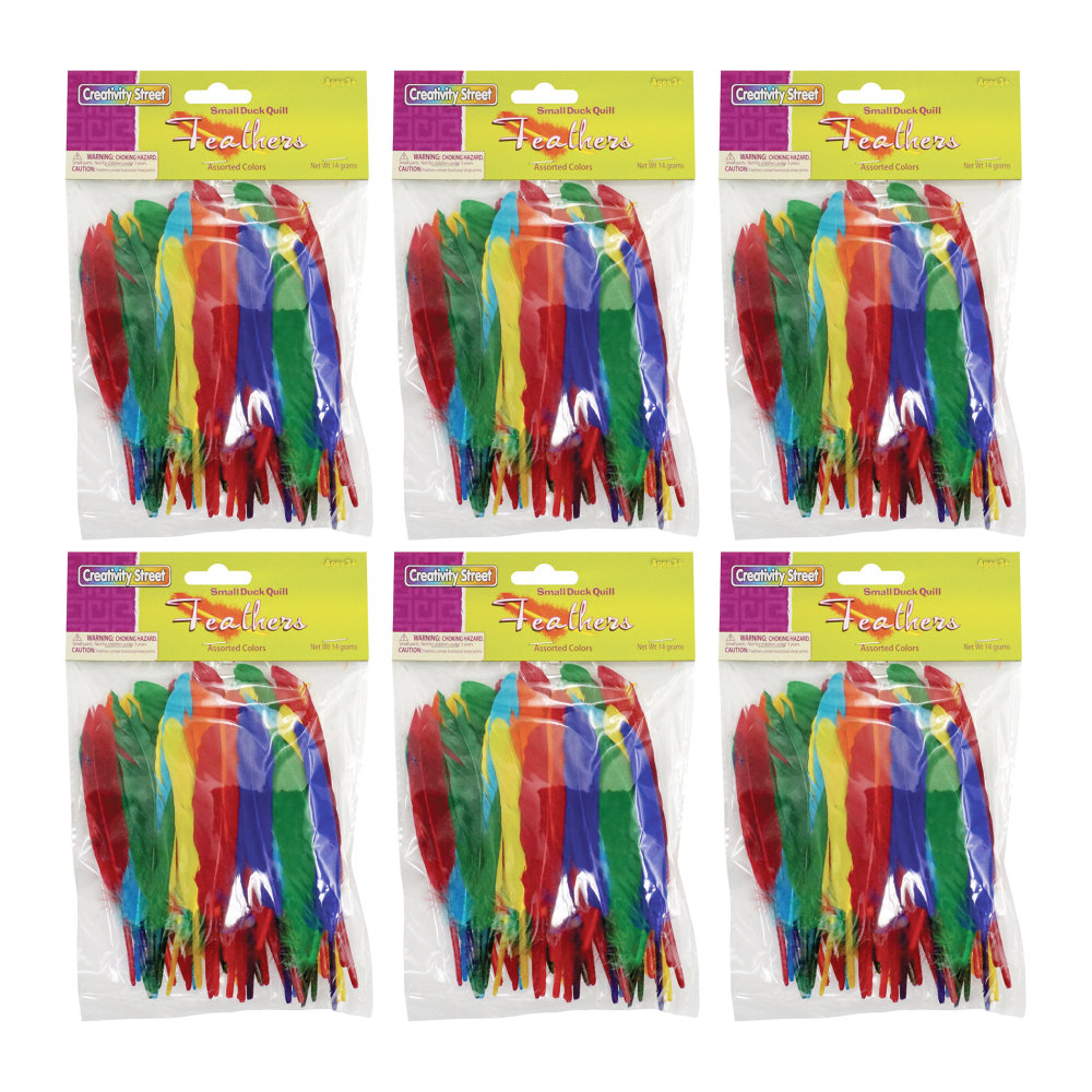 Creativity Street Duck Quills, Assorted Colors, 14 Grams Per Pack, Set Of 6 Packs MPN:CK-4505-6