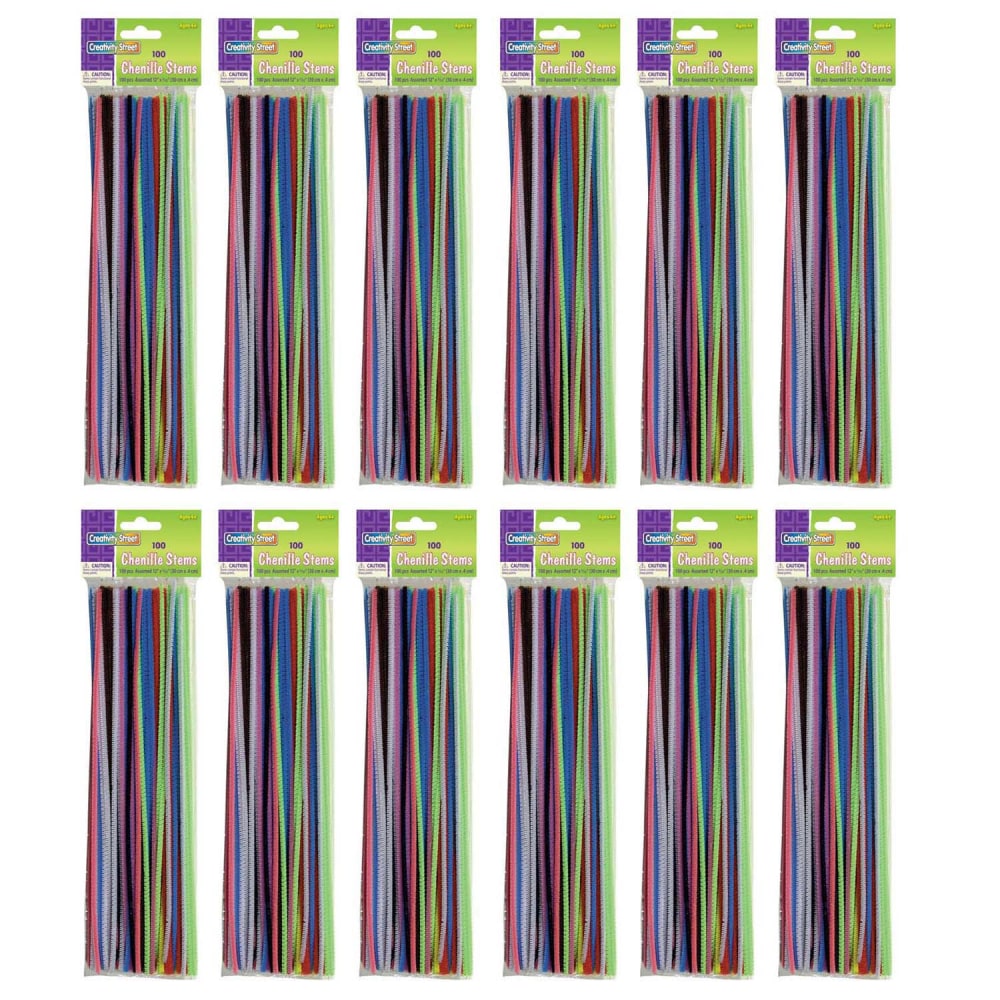 Creativity Street Regular Stems, Assorted Colors, 100 Stems Per Pack, Set Of 12 Packs MPN:CK-711201-12