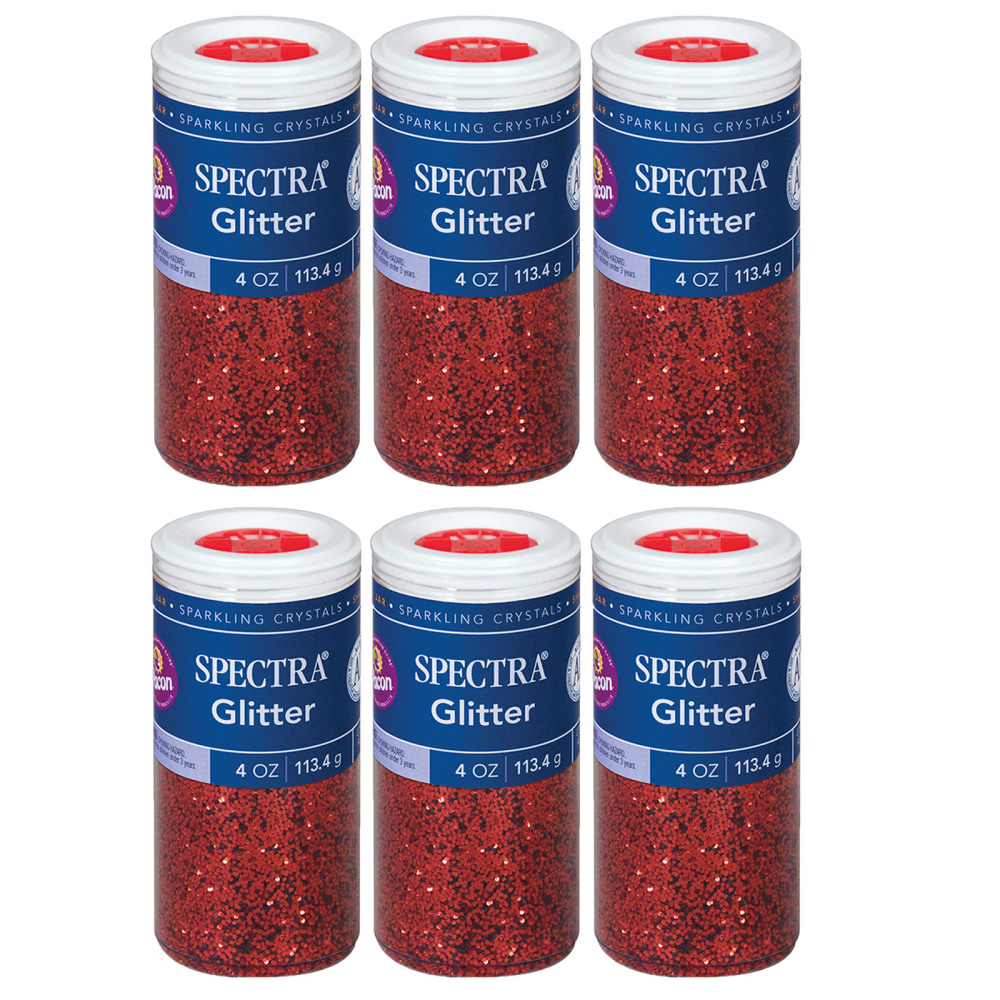 Spectra Glitter, Red, 4 Oz, Set Of 6 Jars MPN:PAC91640-6
