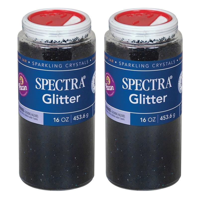 Pacon Spectra Glitter, 1 Lb, Black, Pack Of 2 Jars MPN:PAC91880-2