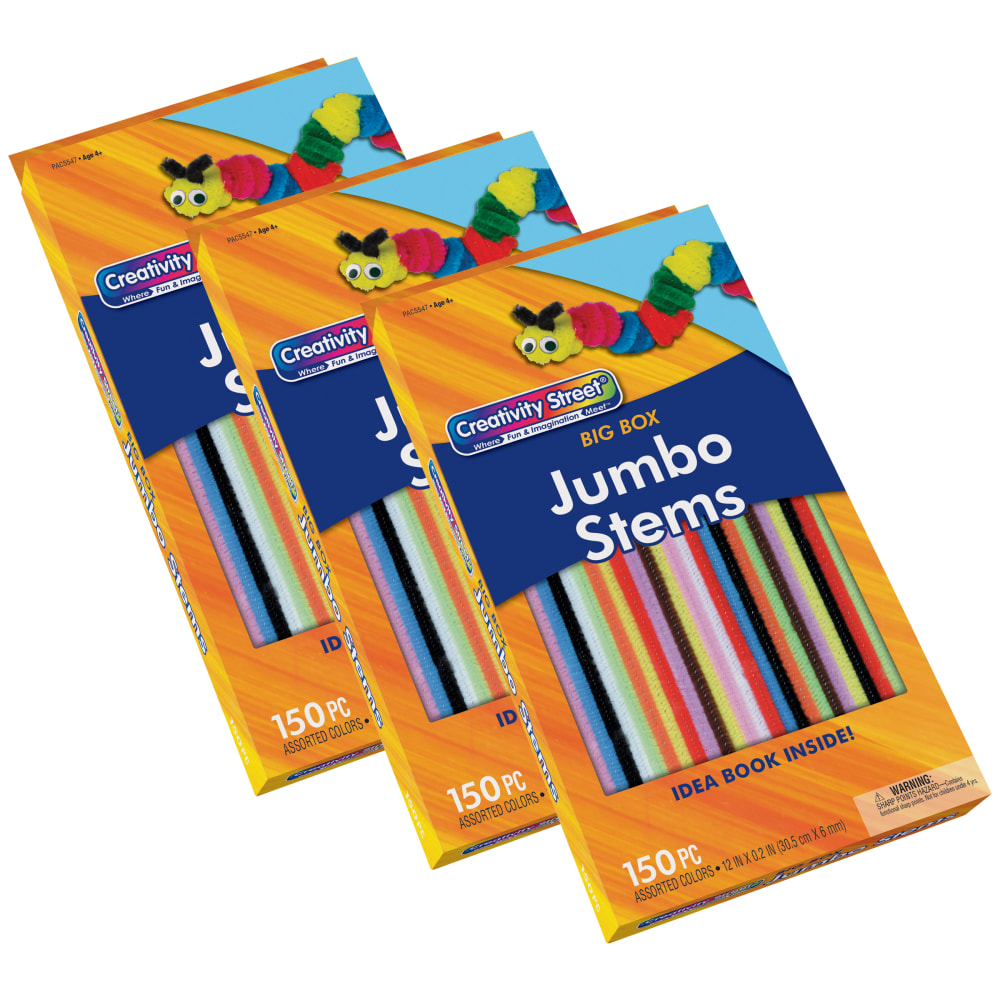 Creativity Street Stem Variety Pack, 12in x 6 mm, Assorted Colors, 150 Pieces Per Pack, Set Of 3 Packs MPN:PACAC5547-3
