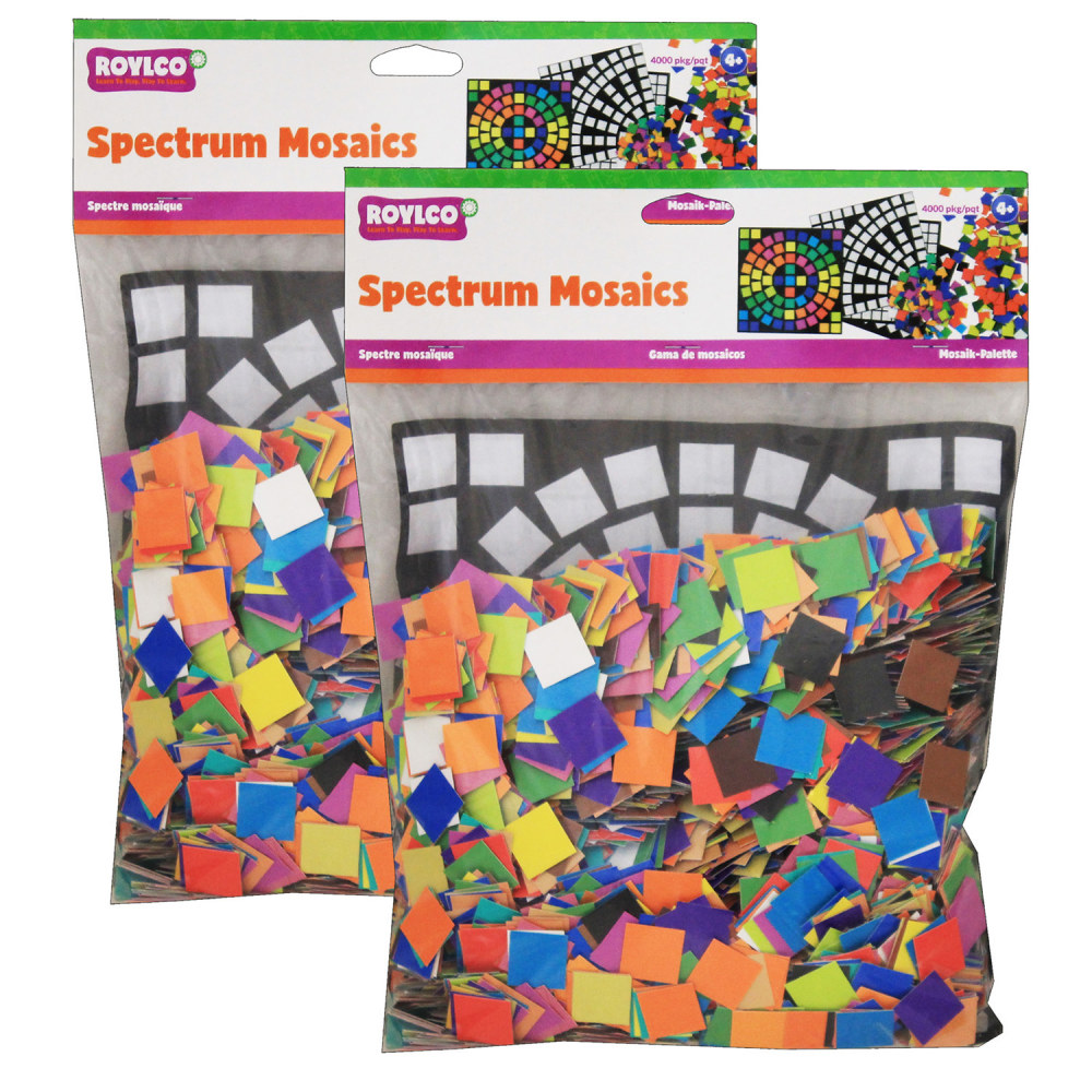 Roylco Spectrum Mosaics, Assorted Colors, 4, 000 Pieces Per Pack, Set Of 2 Packs MPN:R-15639-2