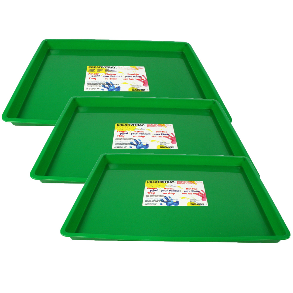 Romanoff Products Large Creativitray, 17-1/2in x 12-1/2in x 1-1/4in, Green, Pack Of 3 Creativitrays MPN:ROM36905-3