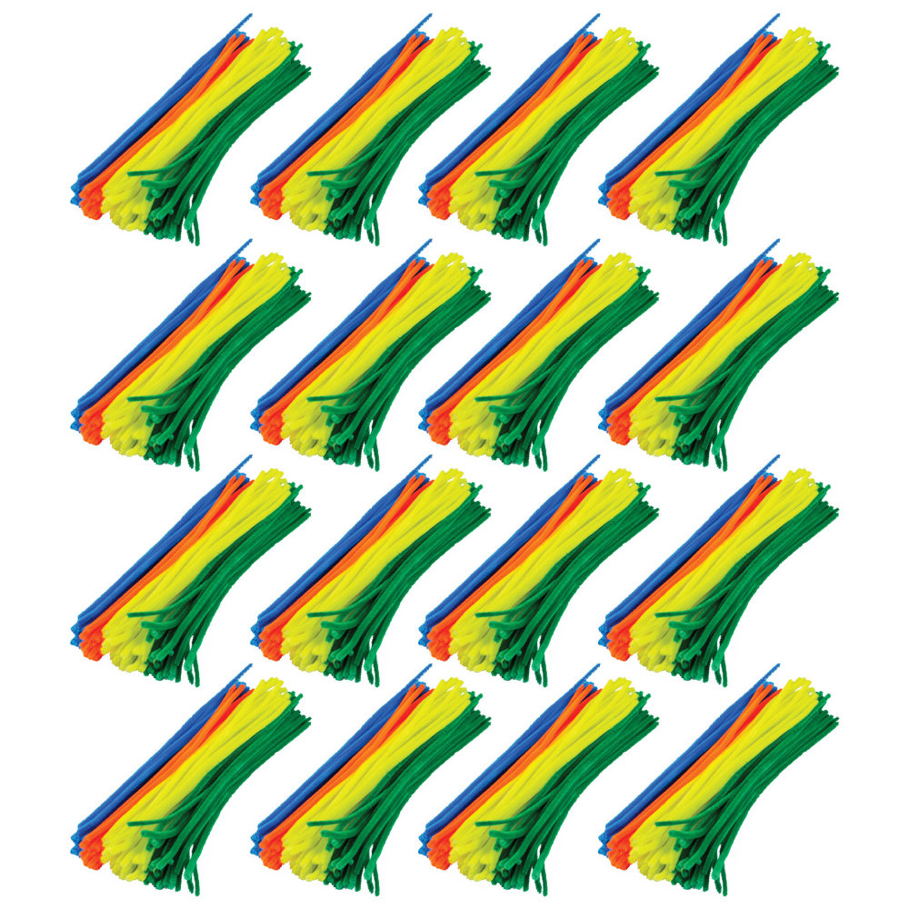 Teacher Created Resources STEM Basics: Pipe Cleaners, 12in, Assorted, 100 Per Pack, Set Of 12 Packs MPN:TCR20929-12