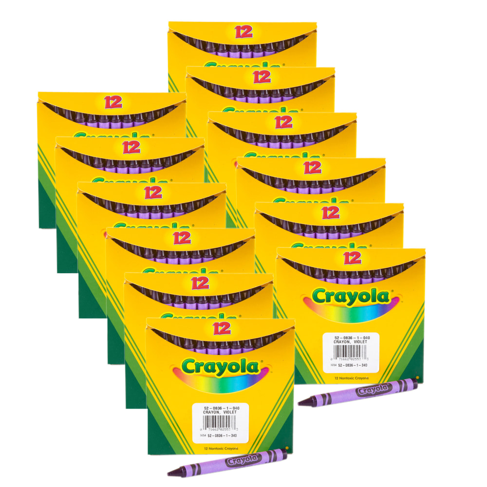Crayola Bulk Crayons, Regular Size, Violet, 12 Per Box, Set Of 12 Boxes MPN:BIN520836040-12
