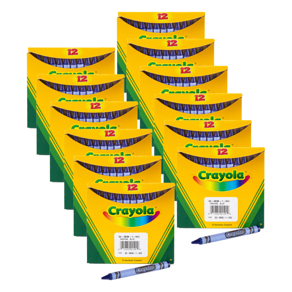 Crayola Bulk Crayons, Regular Size, Blue, 12 Per Box, Set Of 12 Boxes MPN:BIN520836042-12