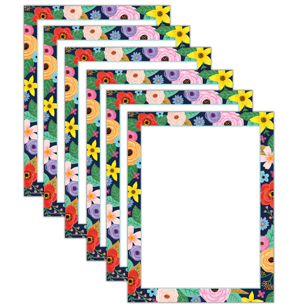 Teacher Created Resources Computer Paper, 8-1/2in x 11in, Wildflowers, 50 Sheets Per Pack, Bundle Of 6 Packs MPN:TCR6697-6