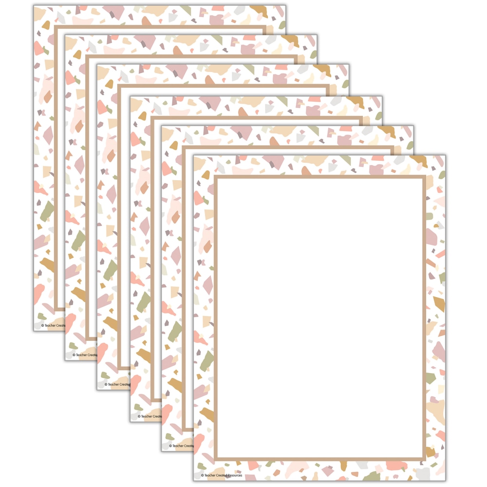 Teacher Created Resources Computer Paper, 8-1/2in x 11in, Terrazzo Tones, 50 Sheets Per Pack, Bundle Of 6 Packs MPN:TCR7226-6