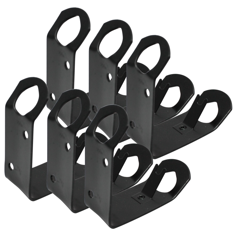 Annin and Company Classroom Flag Wall Brackets, 3inH x 1-1/2inW, Black, Pack Of 6 Brackets MPN:ANN642605-6