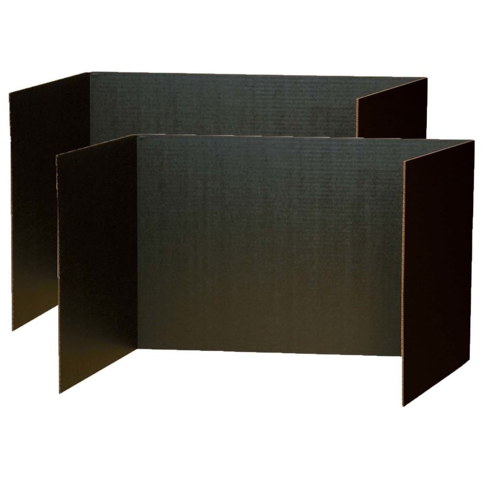 Pacon Privacy Boards, 16inH x 48inW x 12inD, Black, 4 Boards Per Pack, Set Of 2 Packs MPN:PAC3791-2