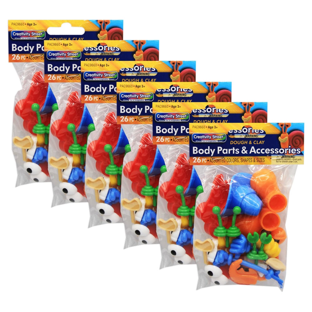 Creativity Street Modeling Dough & Clay Body Parts & Accessories, 26 Pieces Per Pack, Set Of 6 Packs MPN:CK-9660-6