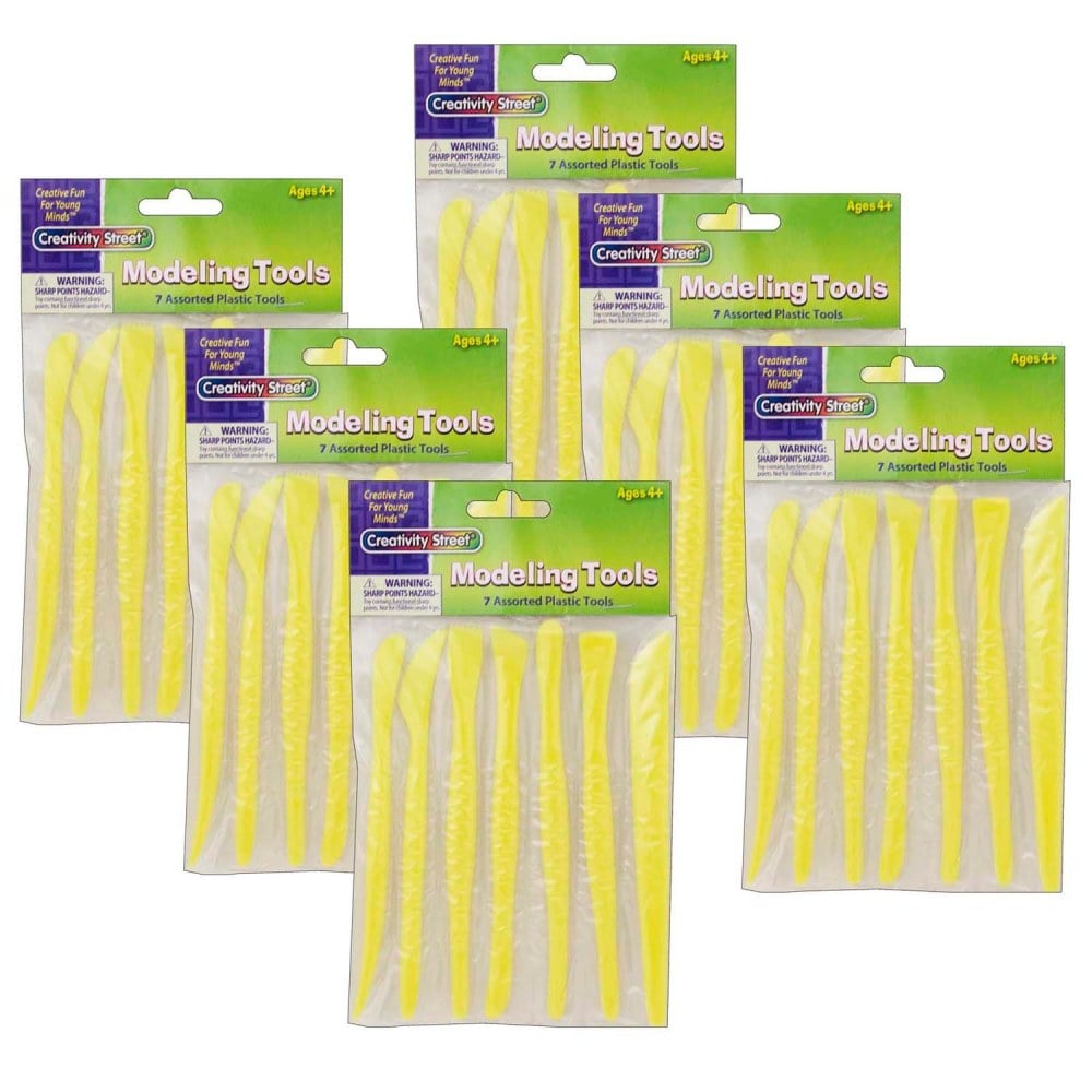 Creativity Street Modeling Tools, Yellow, 7 Pieces Per Pack, Set Of 6 Packs MPN:CK-9774-6