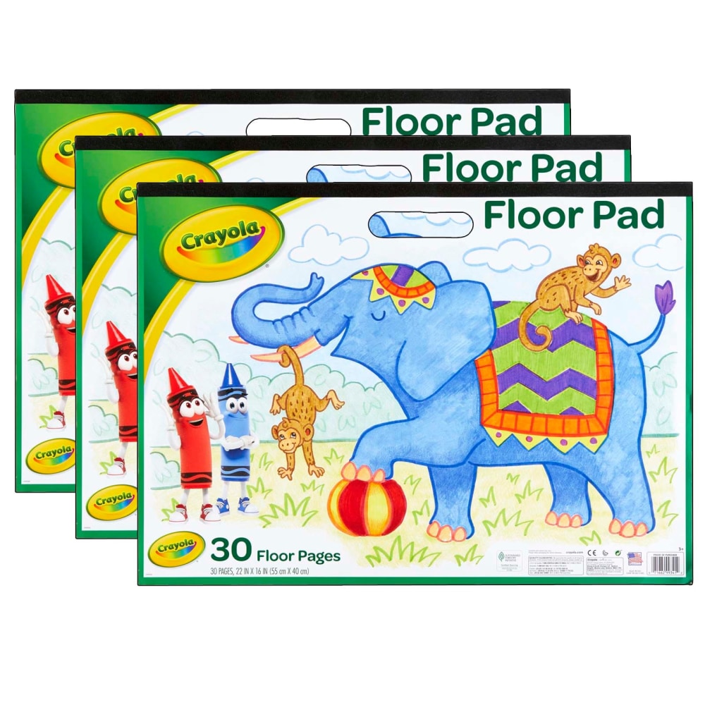Crayola Giant Paper Pads, 22in x 16in, White, 30 Sheets Per Pad, Pack Of 3 Pads MPN:BIN993401-3