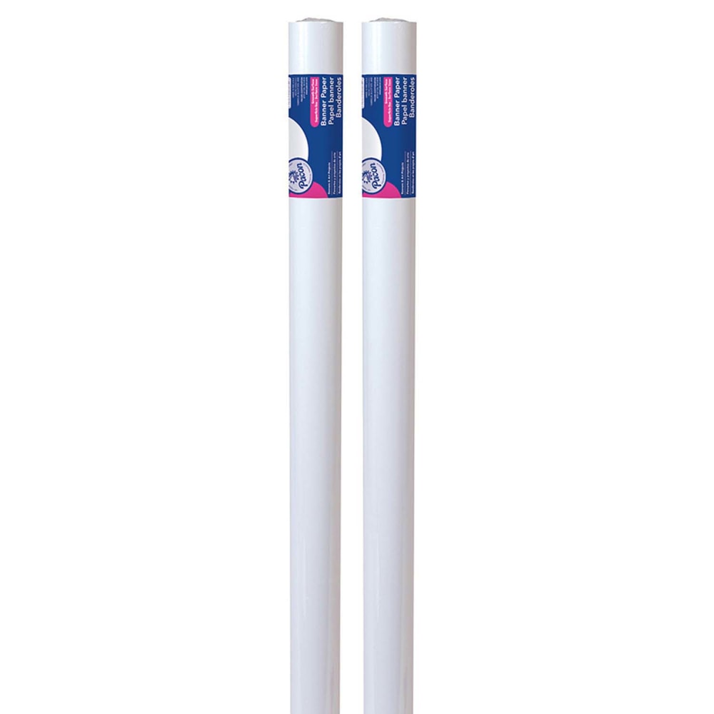 Pacon Banner Rolls, White, 36in x 75ft, Set Of 2 Rolls MPN:PAC5025-2