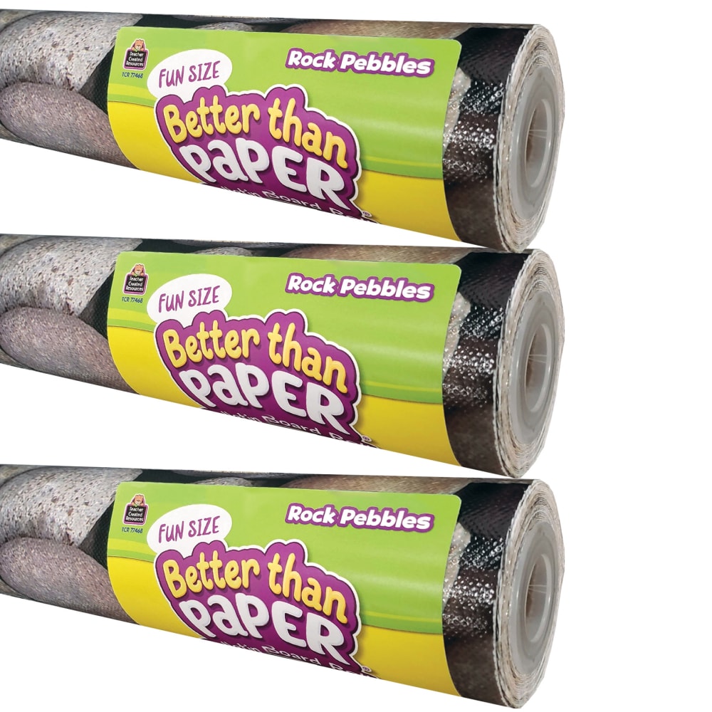 Teacher Created Resources Fun-Size Better Than Paper Bulletin Board Rolls, 18in x 12ft, Rock Pebbles, Pack Of 3 Rolls MPN:TCR77468-3