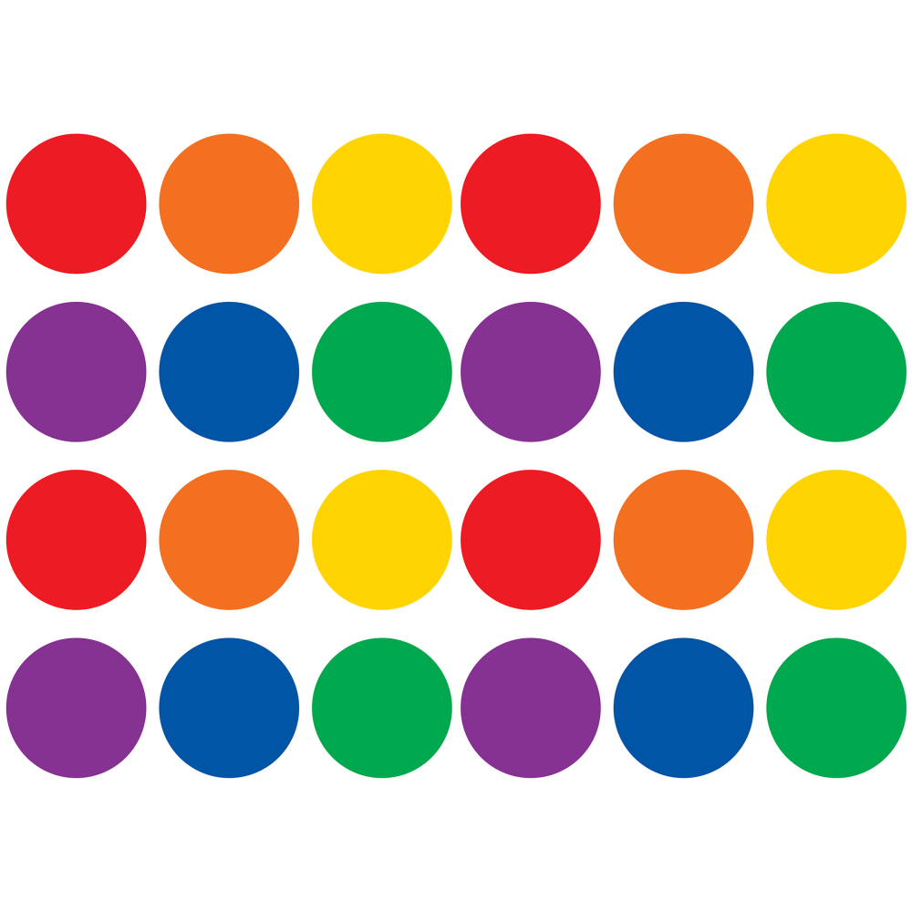 Teacher Created Resources Spot On Dry-Erase Desktop Writing Spots, Colorful Circles, 4in, Assorted Colors, 12 Spots Per Pack, Set Of 2 Packs MPN:TCR77550-2