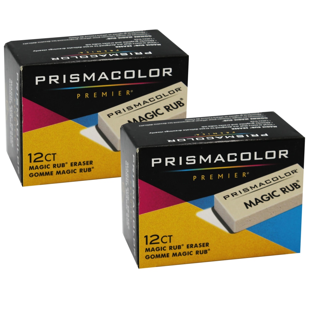 Prismacolor Premier Magic Rub Erasers, 1in x 1/2in, Tan, Pack Of 12 Erasers, Set Of 2 Packs MPN:SAN73201BX-2