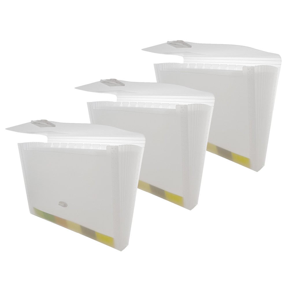 BAZIC Products Poly Expanding File, 13-Pocket, Letter Size, Translucent, Pack Of 3 MPN:BAZ3173-3
