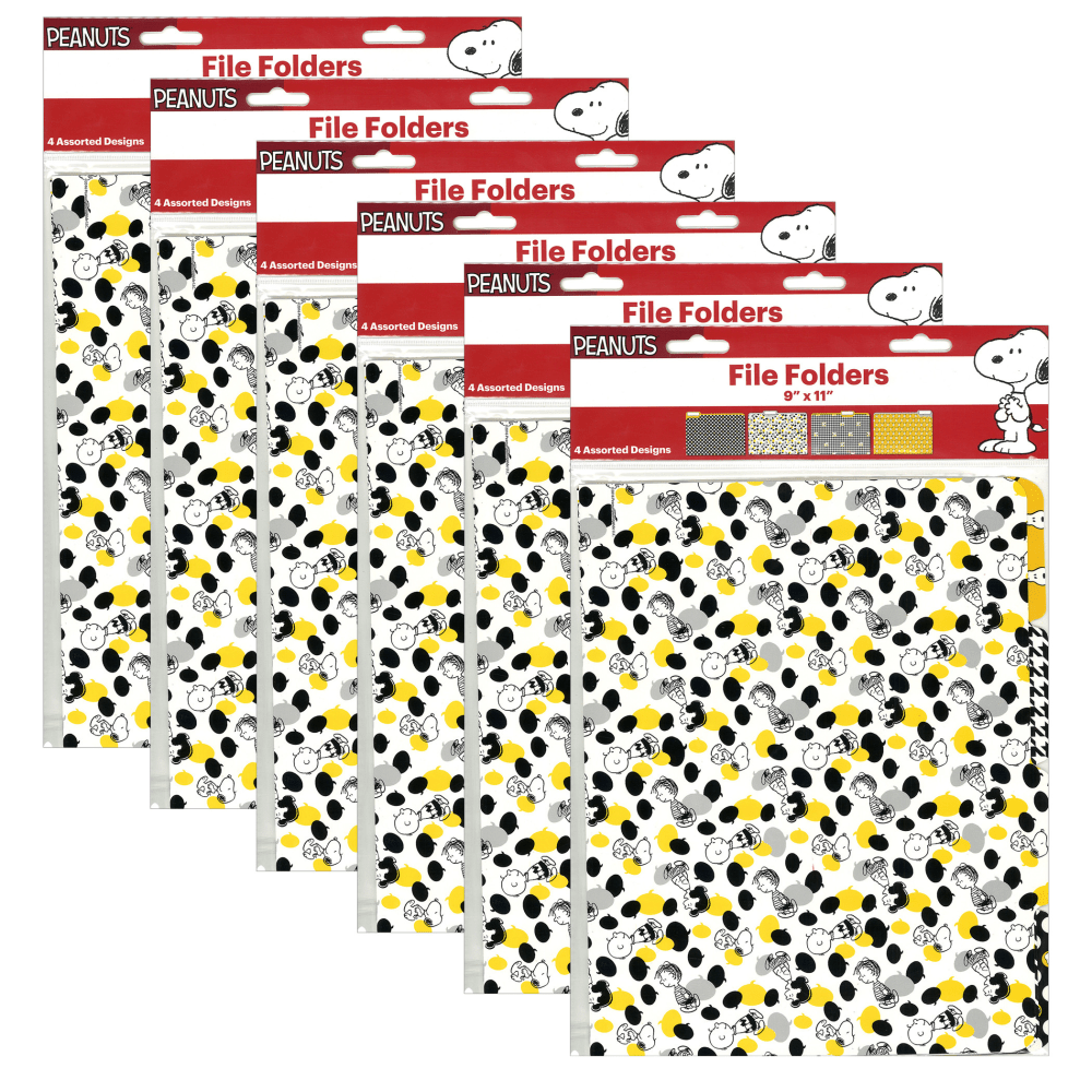 Eureka File Folders, Letter Size, Peanuts Touch Of Class, 4 Per Pack, Set Of 6 Packs MPN:EU-866409-6