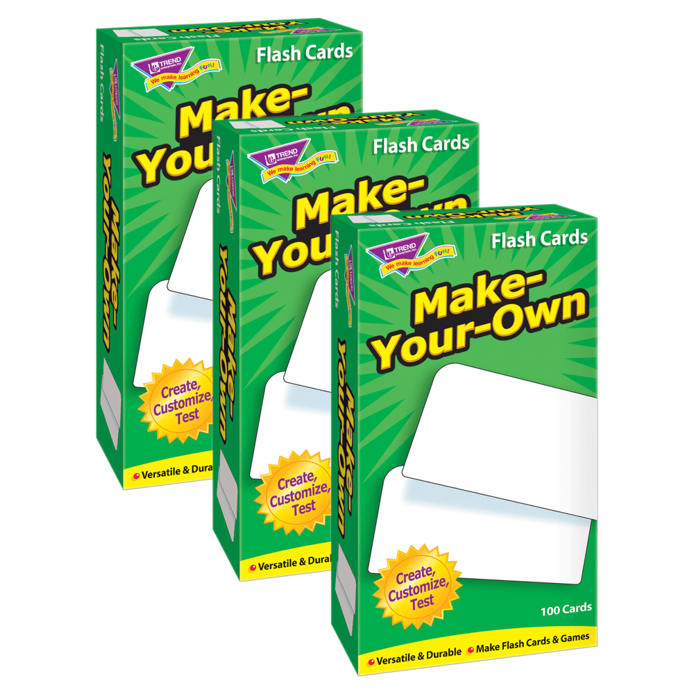 TREND Make-Your-Own Skill Drill Flash Cards, Set Of 3 Packs MPN:T-53010-3