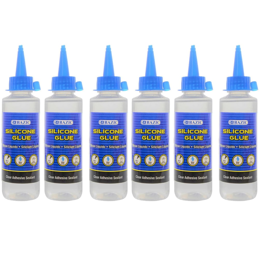 BAZIC Products Silicone Glue, 3.38 fl oz (100 mL), Pack Of 6 MPN:BAZ2030-6
