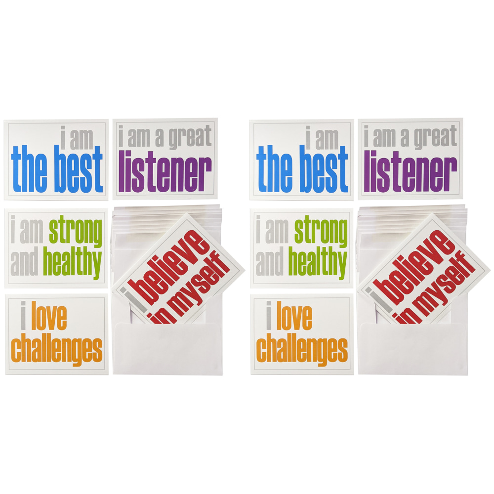 Inspired Minds Note Cards With Envelope, Positivity Booster Set, 5-1/2in x 4-1/4in, 10 Per Pack, Set Of 2 Packs MPN:ISM52355NC-2