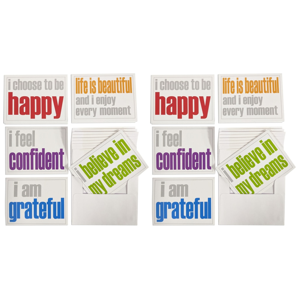 Inspired Minds Note Cards With Envelope, Confidence Booster Set, 5-1/2in x 4-1/4in, 10 Per Pack, Set Of 2 Packs MPN:ISM52356NC-2