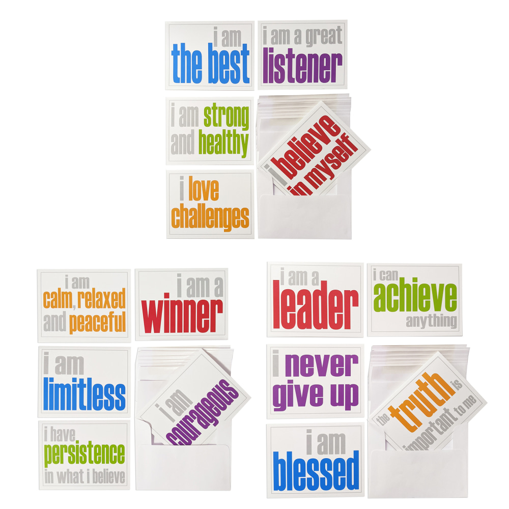 Inspired Minds Note Cards With Envelope, Positive Words Set, 5-1/2in x 4-1/4in, 2 Each Of 15 Titles, Set Of 30 MPN:ISMNOTECRDST2