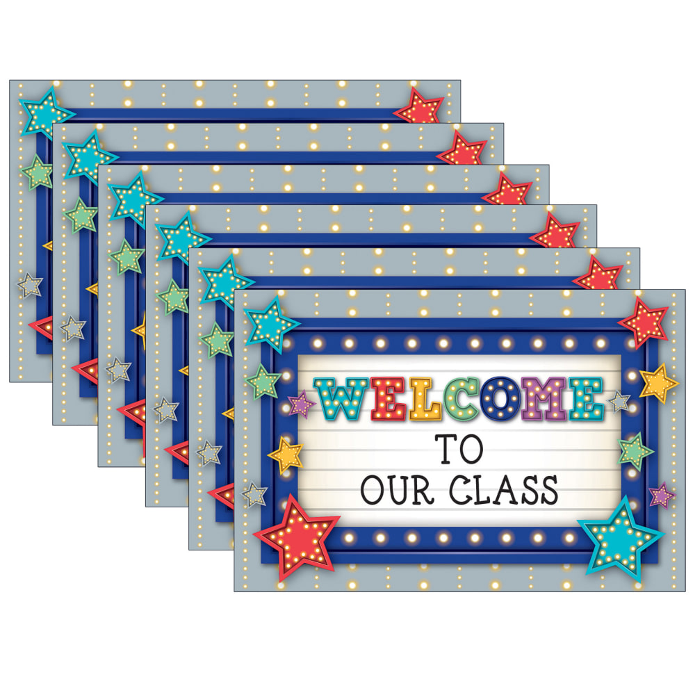 Teacher Created Resources Marquee Welcome Postcards, 30 Per Pack, Set Of 6 Packs MPN:TCR5486-6