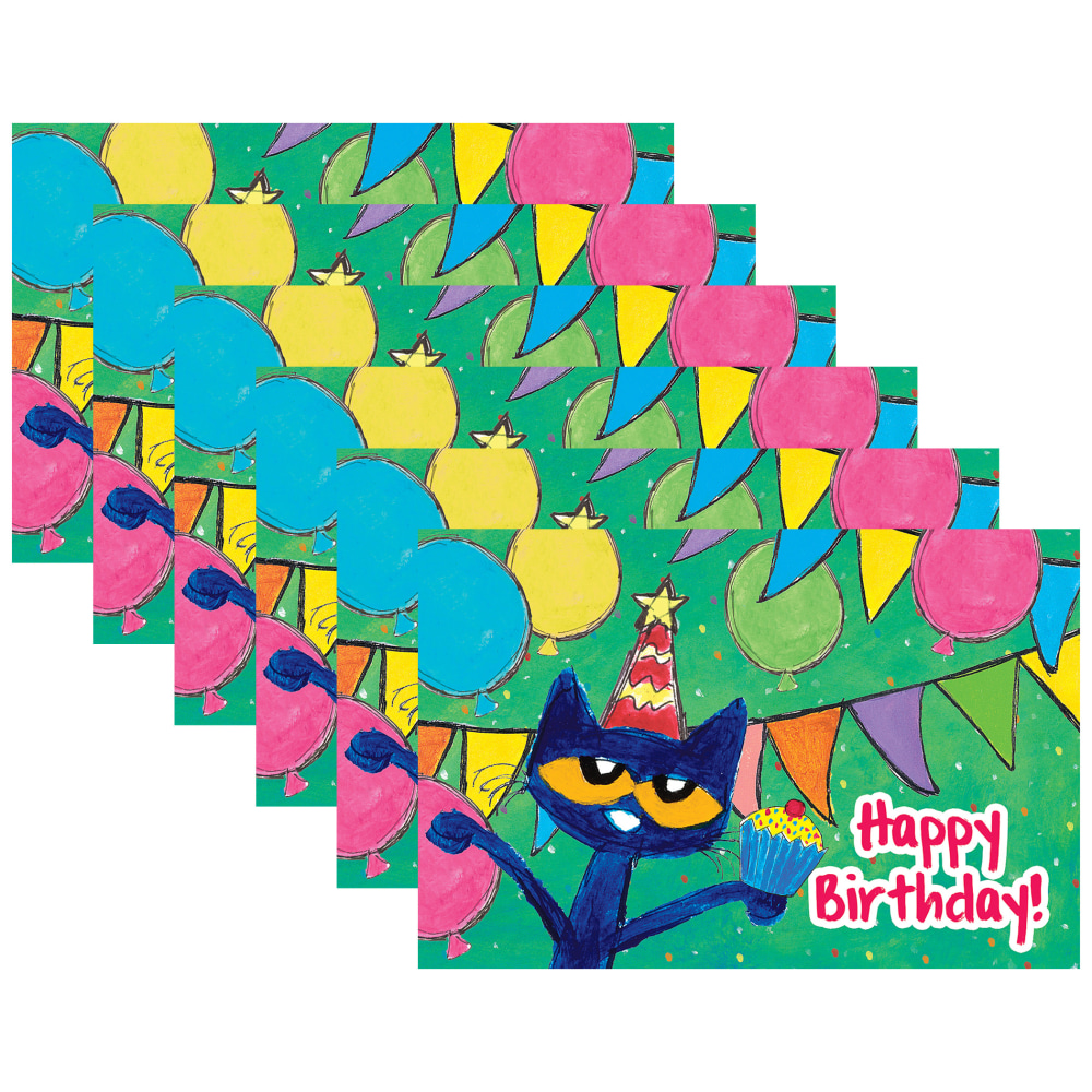 Teacher Created Resources Pete The Cat Happy Birthday Postcards, 30 Per Pack, Set Of 6 Packs MPN:TCR62010-6