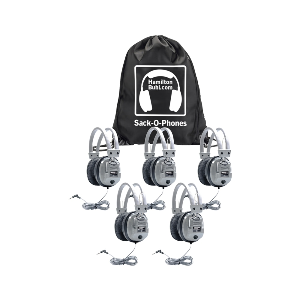 HamiltonBuhl SC7V Deluxe Sack-O-Phone Headphones, Silver, Pack Of 6 Headphones MPN:HECSOPSC7V
