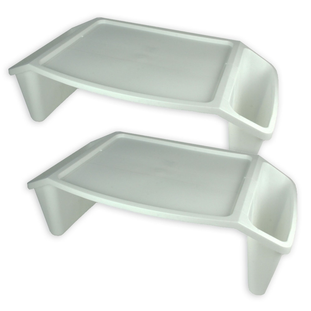 Romanoff Lap Tray, 22-1/2in x 11-3/4in x 8-1/4in, White, Pack Of 2 MPN:ROM90501-2
