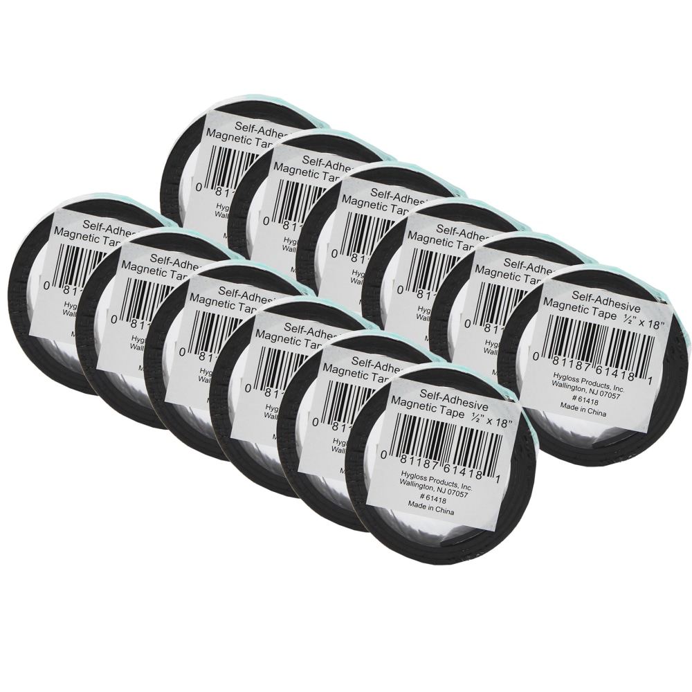 Hygloss Magnetic Tape, 0.5in x 18in, 24 Rolls MPN:HYG61418-24