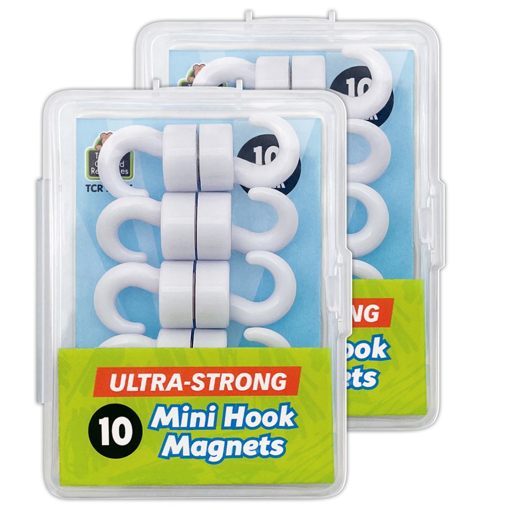 Teacher Created Resources Mini Hook Magnets, 10 Magnets Per Pack, Set Of 2 Packs MPN:TCR21036-2