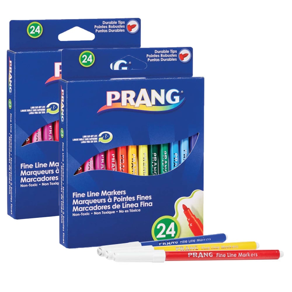Prang Classic Art Markers, Fine Tip, Assorted Colors, 24 Markers Per Pack, Set Of 2 Packs MPN:DIX80715-2