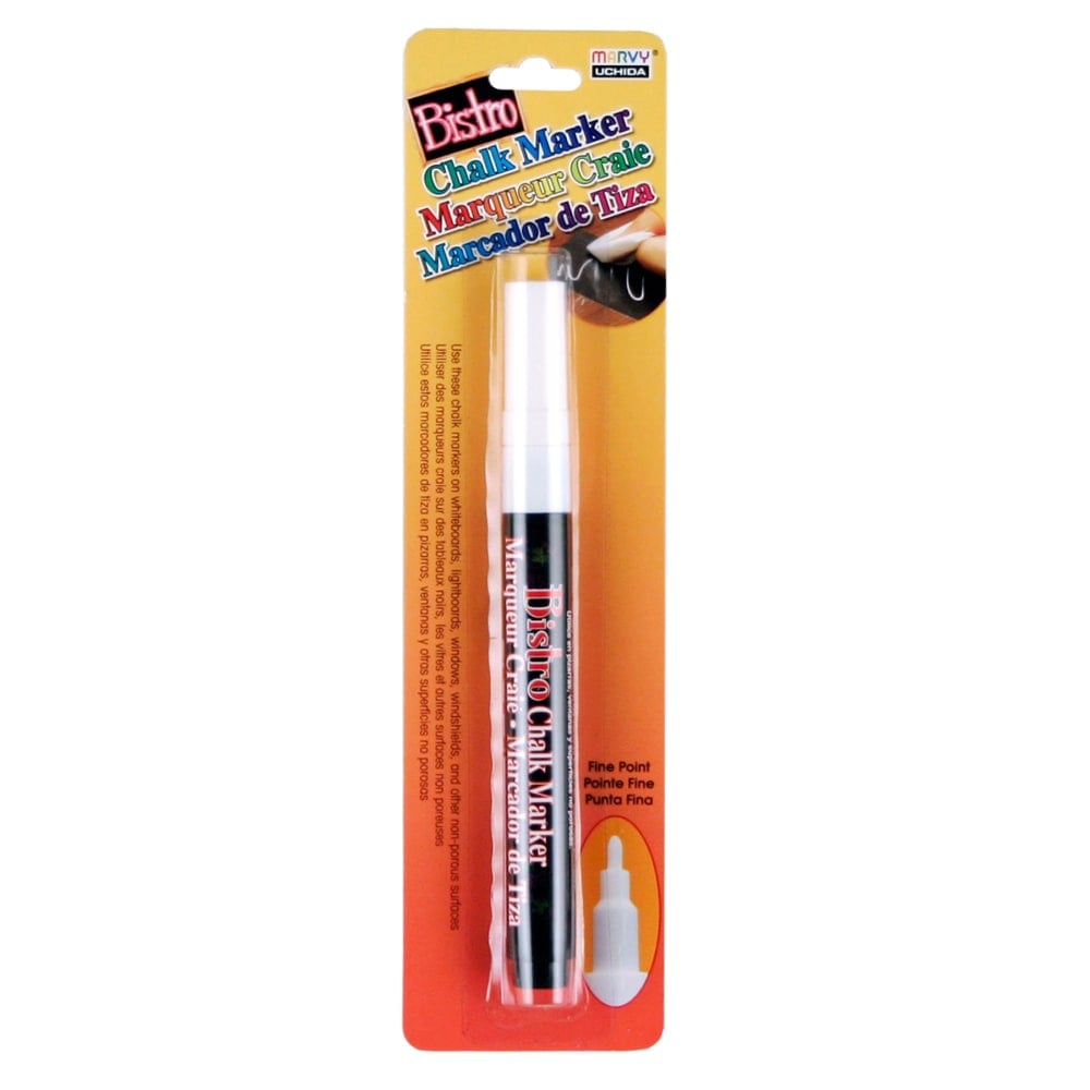 Marvy Uchida Bistro Markers, Fine Tip, White, Pack Of 6 Markers MPN:UCH482C0-6