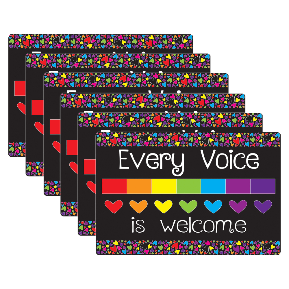 Ashley Smart Poly Computer Mouse Pad, 8in x 10in, Every Voice Is Welcome Here, Pack Of 6 Mouse Pads MPN:ASH12500-6