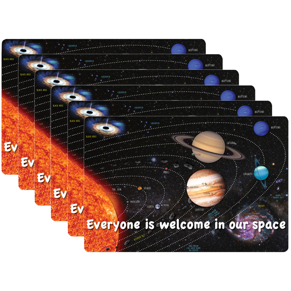 Ashley Smart Poly Computer Mouse Pad, 8in x 10in, Everyone Is Welcome In Our Space, Pack Of 6 Mouse Pads MPN:ASH12506-6