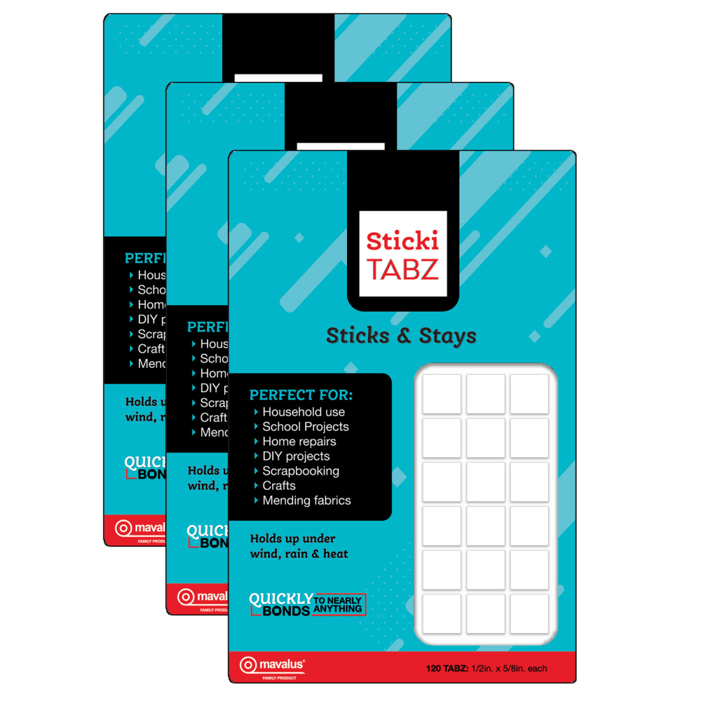Mavalus Sticki TABZ, 120 Per Pack, Set Of 3 Packs MPN:MAV50643-3