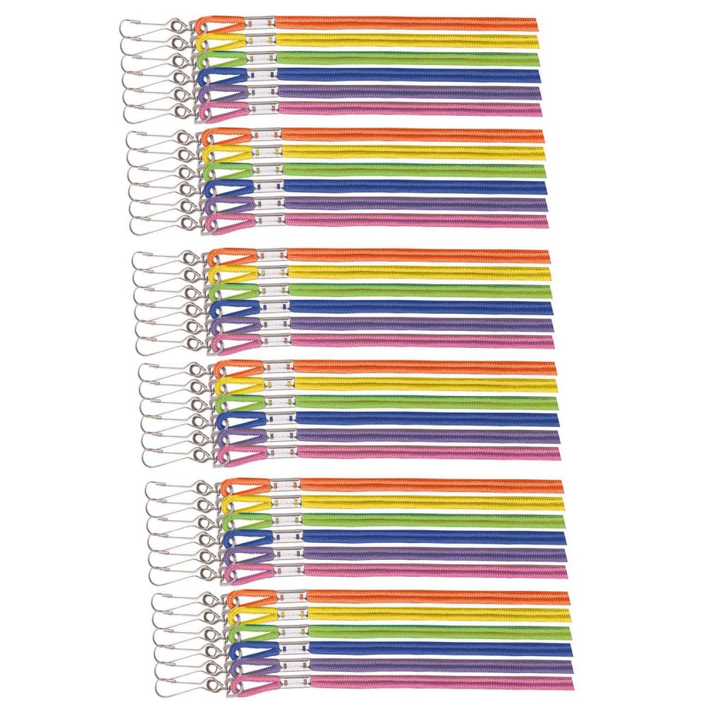 Champion Sports Lanyards, Assorted Neon Colors, 12 Lanyards Per Pack, Set Of 3 Packs MPN:CHS127ASST-3