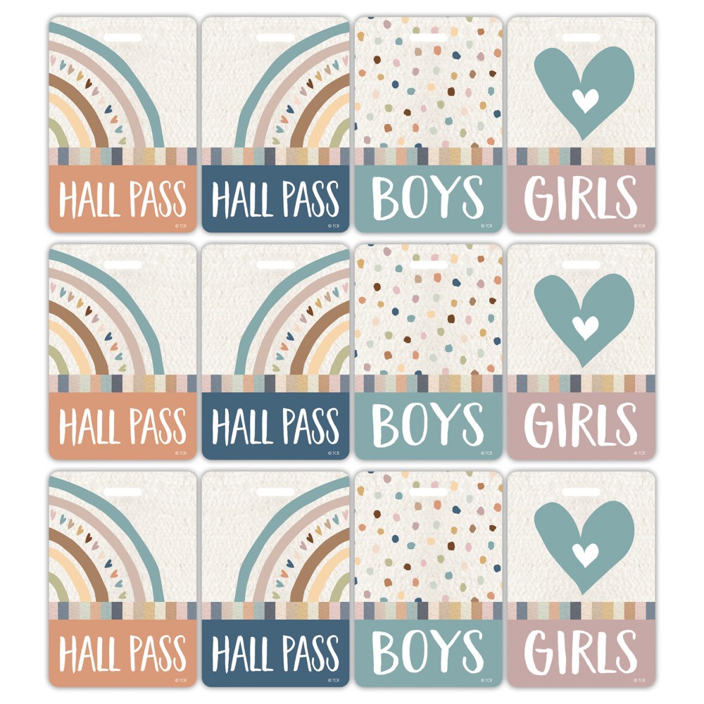Teacher Created Resources Hall Passes With Lanyards, 16-1/2in, Everyone is Welcome, 4 Passes Per Pack, Bundle Of 3 Packs MPN:TCR20323-3