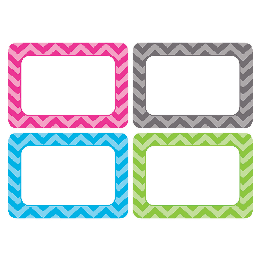 Teacher Created Materials Name Tags, Chevron, 2-1/2inH x 3-1/2inW, 36 Name Tags Per Pack, Set Of 6 Packs MPN:TCR5526-6
