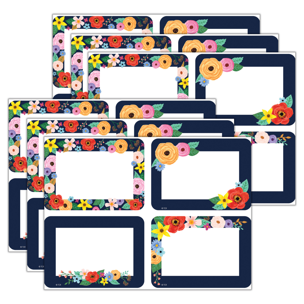 Teacher Created Resources Name Tags/Labels, Wildflowers, 36 Name Tags Per Pack, Set Of 6 Packs MPN:TCR6701-6