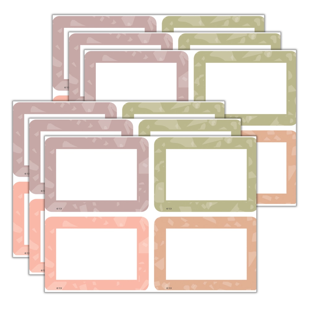 Teacher Created Resources Name Tags/Labels, Terrazzo Tones, 36 Name Tags Per Pack, Set Of 6 Packs MPN:TCR7222-6