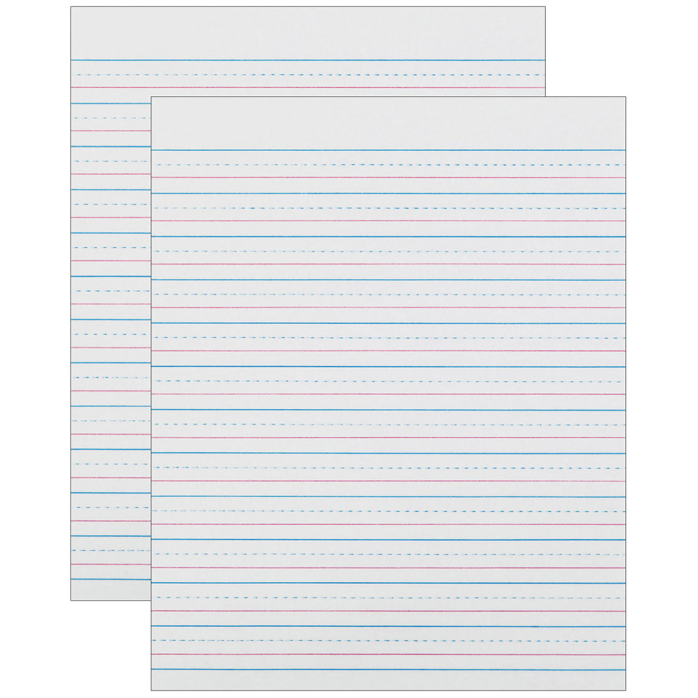 Pacon Zaner-Bloser Sulphite Handwriting Paper, Dotted Midlines, 2nd Grade, 1/2inx1/4inx1/4in Ruled, 8inx10-1/2in, White 500 Sheets Per Pack, Set Of 2 Packs MPN:PACZP2413-2
